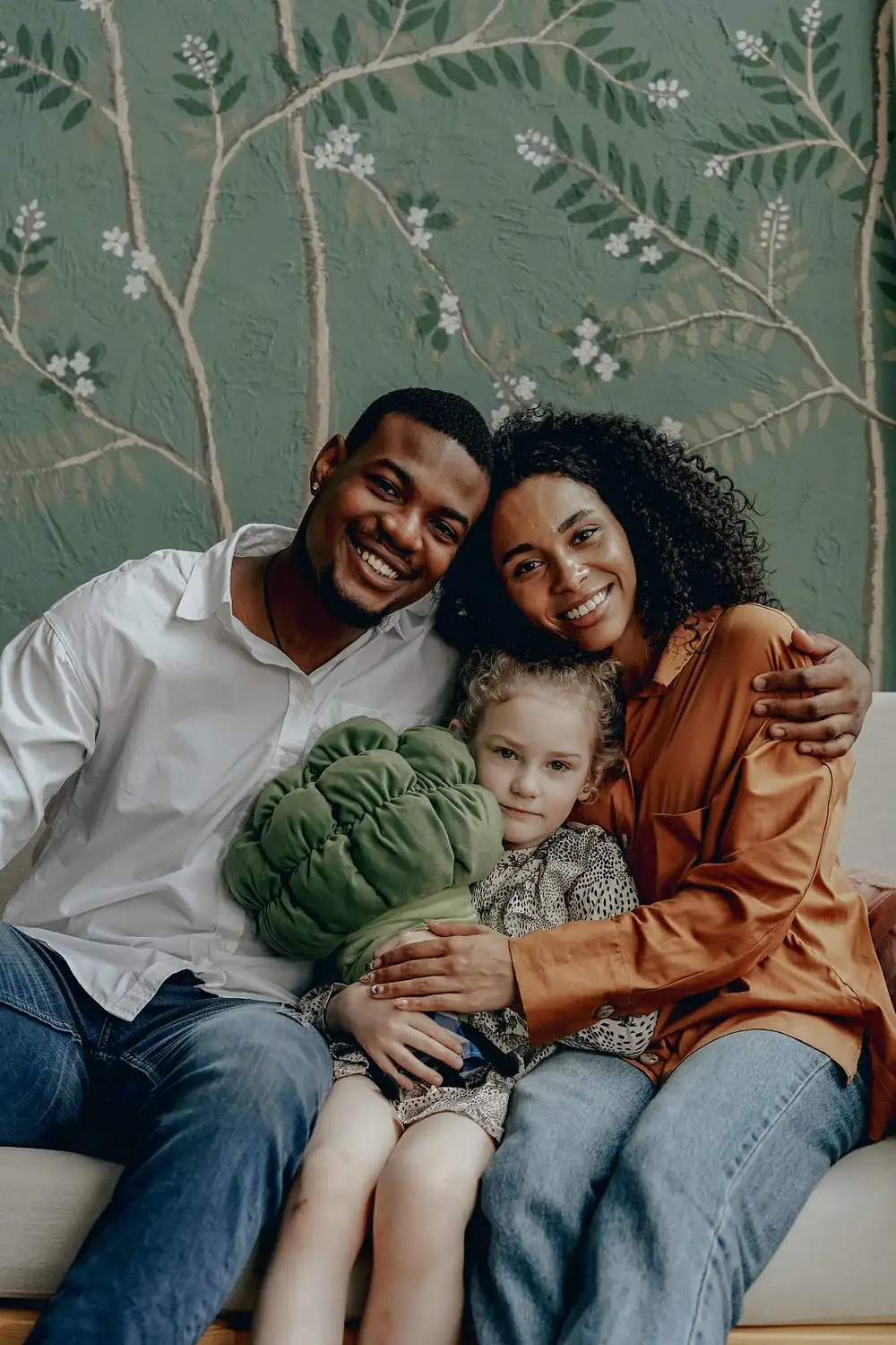 A young family together at home